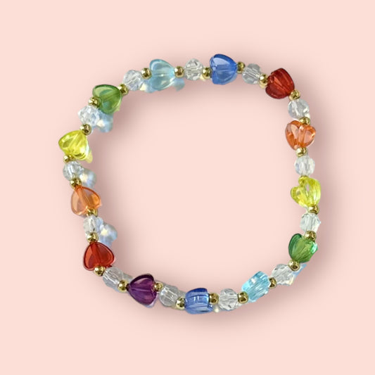 Rainbow Heart Bracelet