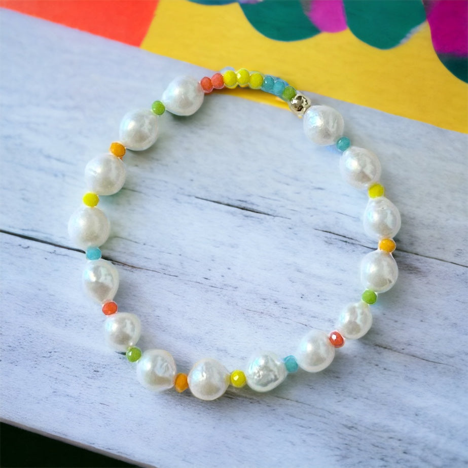 Rainbow Pearl Bracelet