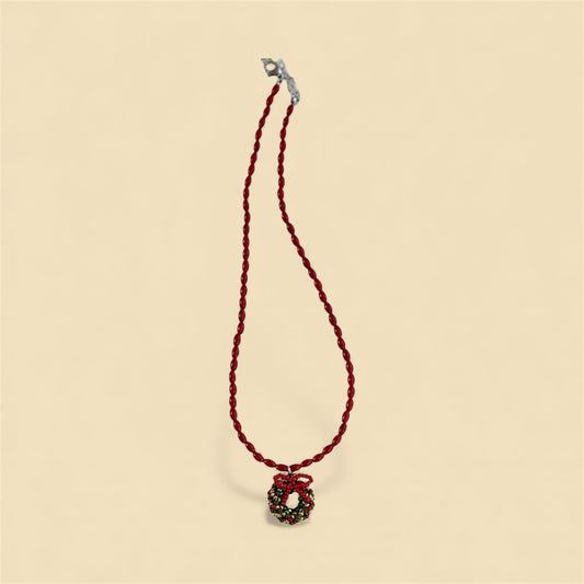 Christmas Wreath Necklace